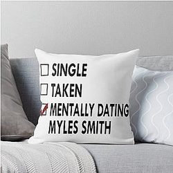 Dating Myles Smith Black White Throw Pillow