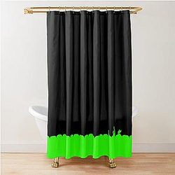 MST3K Silhouette - Green Shower Curtain