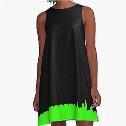 MST3K Silhouette Green A Line Dress