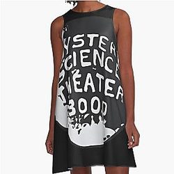 Mystery Science Theater 3000 Silhouette Within Globe A-Line Dress
