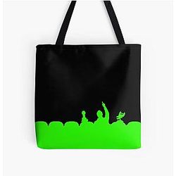 MST3K Silhouette - Green Over Print Tote Bag