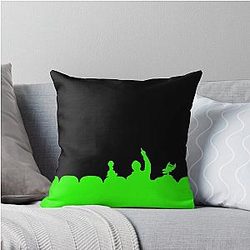 MST3K Silhouette  Green Pillow