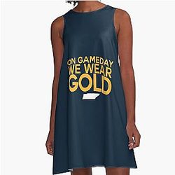 On Gameday We Wear Gold Nashville Predators A Line Dress