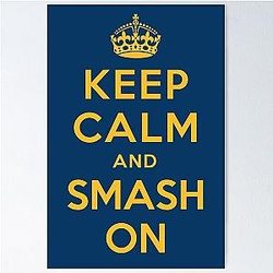 Nashville Predators Keep Calm Gold on Blue Poster