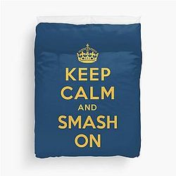 Nashville Predators Keep Calm gold on blue Duvet Cover