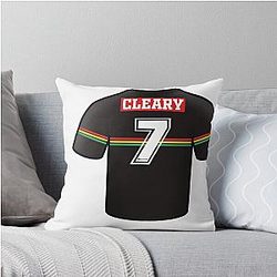 Nathan Cleary Jersey Penrith Panthers Rugby League Throw Pillow