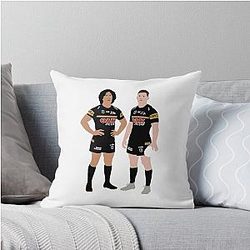 Jarome Luai and Nathan Cleary Penrith Panthers NRL Throw Pillow