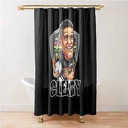 Nathan Cleary cartoon - Penrith Panthers Unique artwork by Brocker Shower Curtain