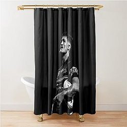 Nathan Cleary Panthers NRL black white posterised Shower Curtain