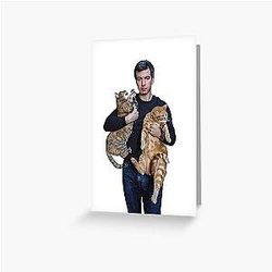 Nathan Fielder and His Cat Greeting Card