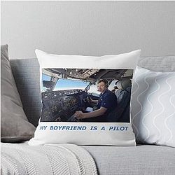 Nathan Fielder My Boyfriend is a Pilot Throw Pillow
