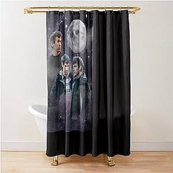 Nathan Fielder Dramatic Galaxy Wolf Print Shower Curtain