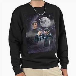 Nathan Fielder Galaxy Wolf Print Pullover Sweatshirt