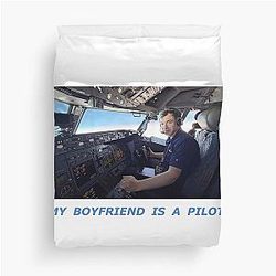 Nathan Fielder My Boyfriend is a Pilot Duvet Cover