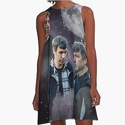 Nathan Fielder, Dramatic Galaxy, Wolf Print A-Line Dress