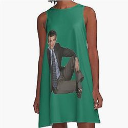 Nathan Fielder Posing an A-Line Dress