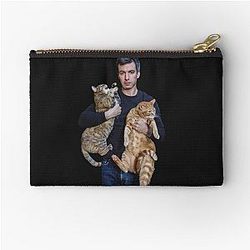 Nathan Fielder and his cat zip pouch