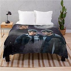 Nathan Fielder Galaxy Wolf Print Throw Blanket