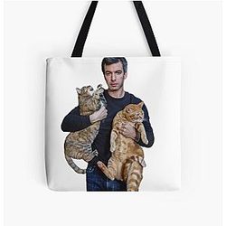 Nathan Fielder and his Cats All Over Print Tote Bag