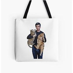 Nathan Fielder and His Cat All Over Print Tote Bag