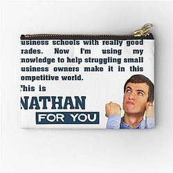 Nathan For You, Tagline, Tapiz, Pouch de cremallera