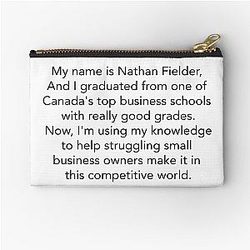 Nathan For You Intro Text Zipper Pouch