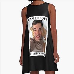 Nathan Fielder Mein Ehemann ein Line Kleid