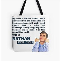 Nathan For You Tagline Tapestry All Print Tote Bag