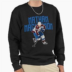 Nathan MacKinnon Play the Puck Bold Pullover Sweatshirt