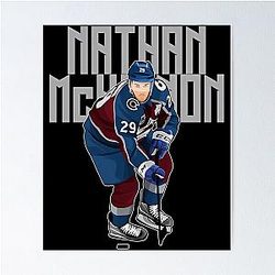Nathan Mackinnon Puck Skate Bold Poster