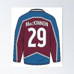 Nathan MacKinnon Colorado Jersey Poster