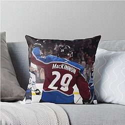 Nathan MacKinnon Painting Throw Pillow