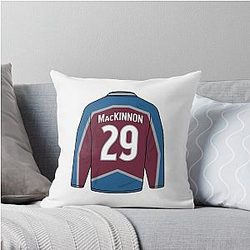 Nathan MacKinnon Colorado Jersey Throw Pillow