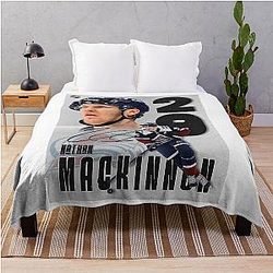 Nathan MacKinnon Poster Throw Blanket