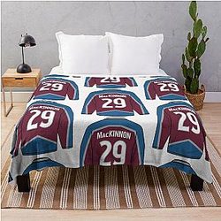 Nathan MacKinnon Colorado Jersey Throw Blanket
