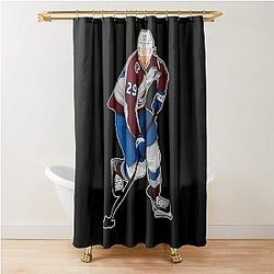 Nathan MacKinnon Play The Puck Shower Curtain