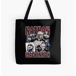 Nathan MacKinnon Retro Tote Bag