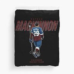 Nathan MacKinnon Colorado Hockey Team Duvet Cover