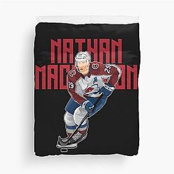 Nathan MacKinnon New Skates Puck 29 Bold Duvet Cover