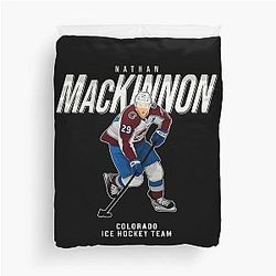 Nathan MacKinnon Colorado Hockey Team Duvet Cover