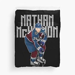 Nathan MacKinnon Puck Skate 29 Bold Duvet Cover