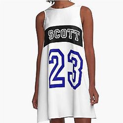 Nathan Scott Jersey Number A Line Dress
