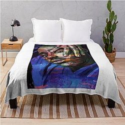 Portrait of Ncuti Gatwa Throw Blanket