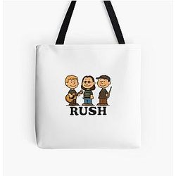 Rush Peanuts Retro Geddy Lee Alex Lifeson Neil Peart Rock Band All Over Print Tote Bag