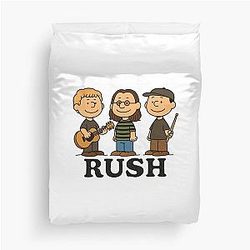 Rush Peanuts Retro Geddy Lee Alex Lifeson Neil Peart Rock Band Duvet Cover