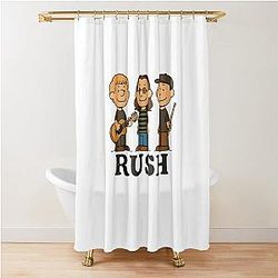 Rush x Peanuts Retro Geddy Lee and Neil Peart Rock Shower Curtain