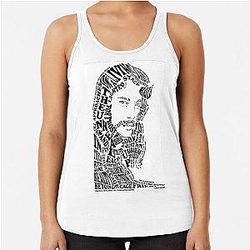 Neil Peart Typography Portrait Rush Tank Top