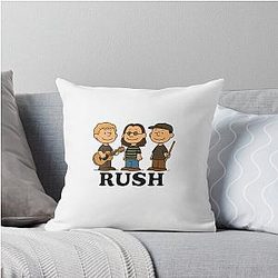 Rush Retro Geddy Lee, Alex Lifeson & Neil Peart Rock Band Throw Pillow