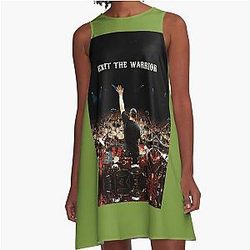 Exit The Warrior Neil Peart Legendary Rush Band Drummer Fan Art Canvas A-Line Dress