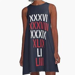 New England Patriots 6X Super Bowl Champion A-Line Dress